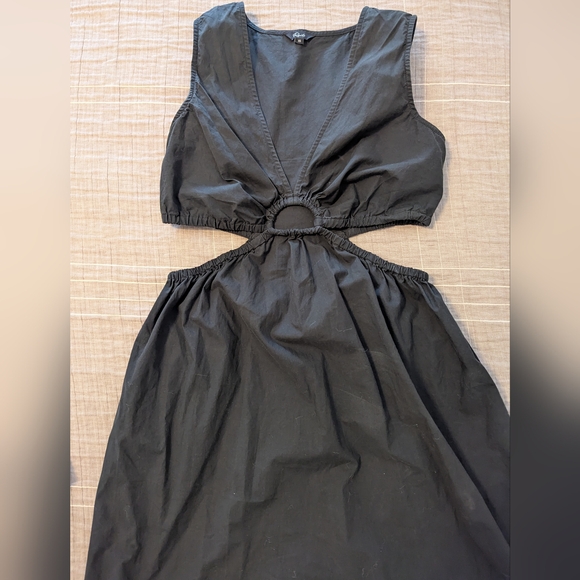 Rails Rizo Midi Dress Cutouts V-neck Black Eco Collection Tencel Like New, Sz XS - Picture 6 of 8